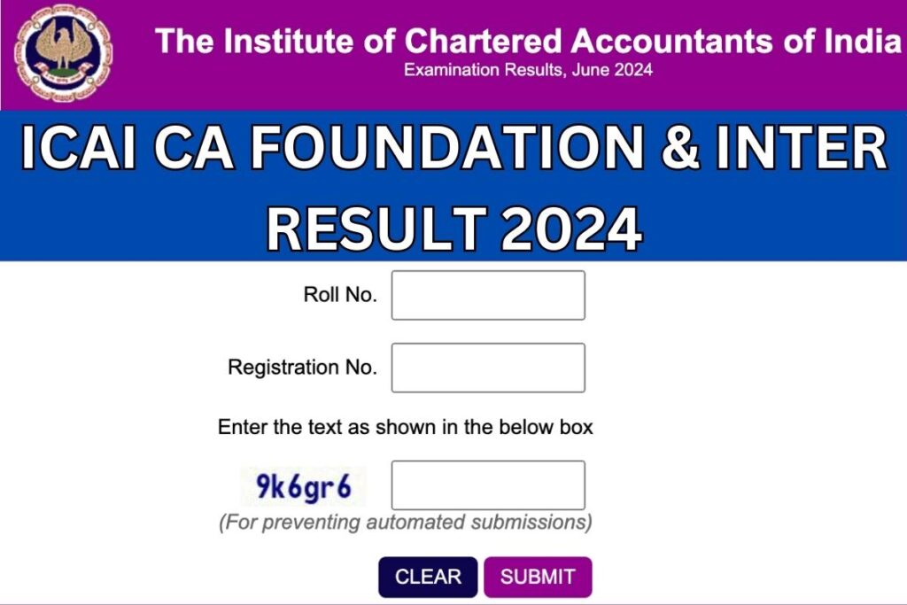 ICAI CA Foundation & Inter Result 2024