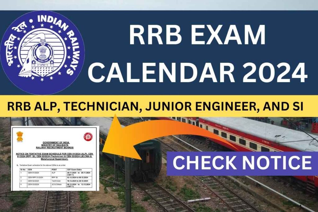 RRB Exam Calendar 2024 NTPC, TC, Constable, SI, Exam Dates & Schedule